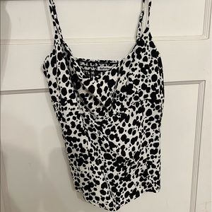 Reformation Grace Top in Black and White pattern